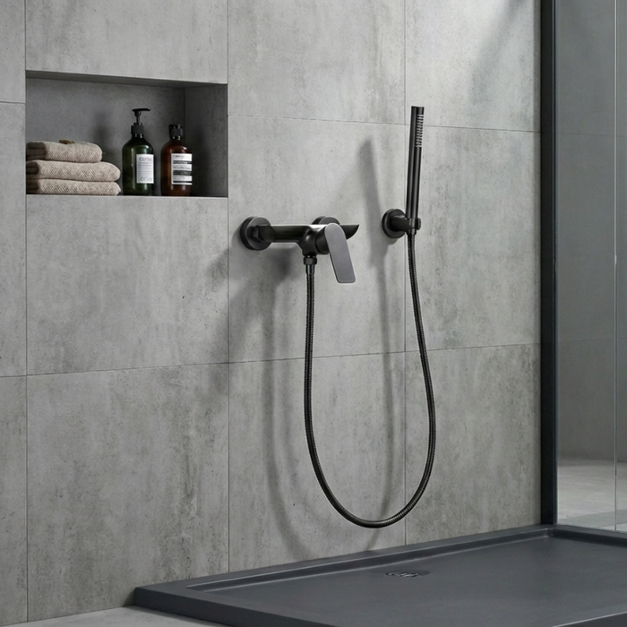 Monomando Ducha mural Canet Negro Grafito 73013GM