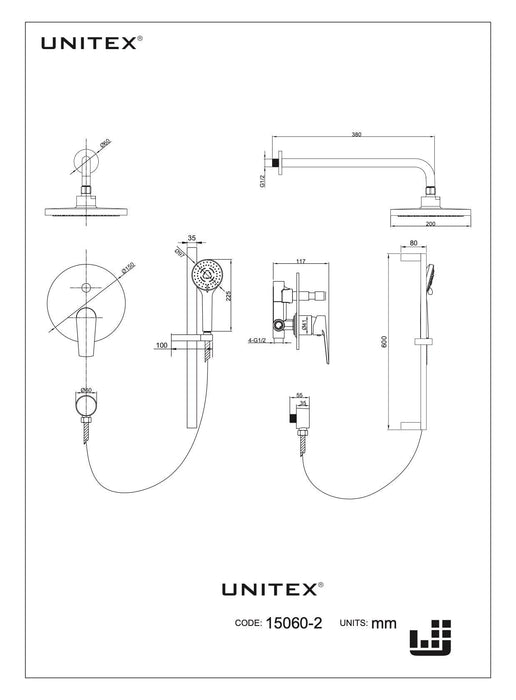 Monomando de Ducha al Muro dos salidas Sigel Cromado 15060-2 - Unitex Store