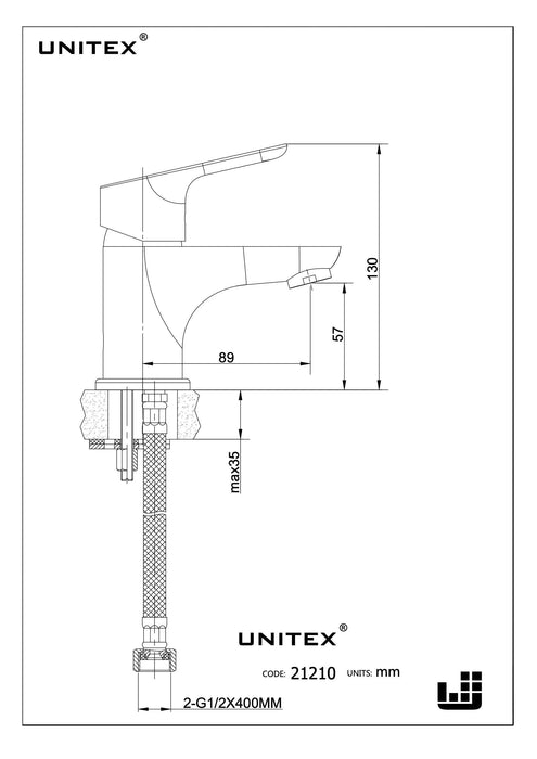 Monomando Lavatorio Nevis 21210 - Unitex Store