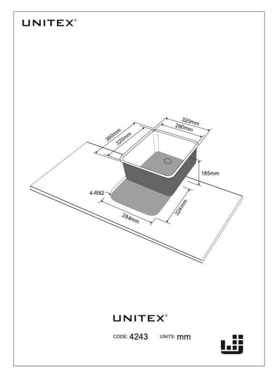 Lavaplatos de Acero Inoxidable (360 x 320 x 180mm) 4243 - Unitex Store