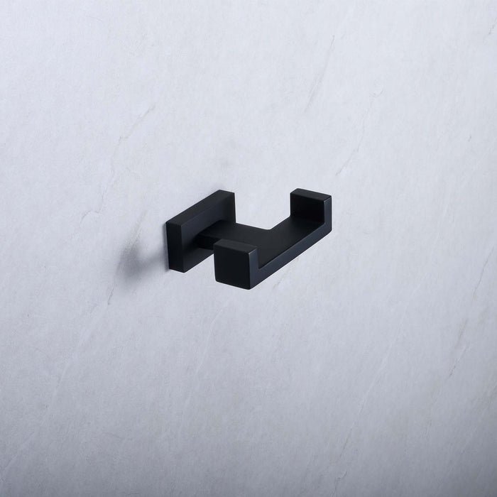 Percha de Baño Doble Negro Mate 51883B - Unitex Store