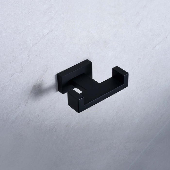 Percha de Baño Doble Negro Mate 51883B - Unitex Store