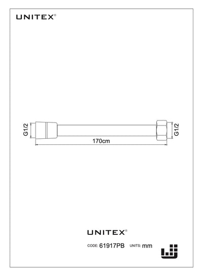 Flexible de Ducha 1.7mts PVC 61917PB - Unitex Store