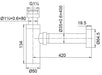 Sifón de latón cromado 1 1/4" para lavatorio 62101 - Unitex Store