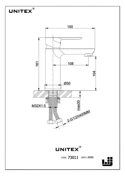 Monomando Lavatorio Canet Nickel 73011N - Unitex Store