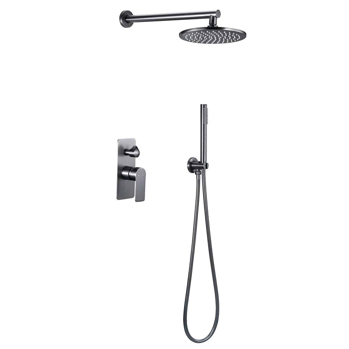 Monomando de Ducha al Muro con 2 salidas y accesorios de Ducha Negro Grafito 730533-2GM - Unitex Store