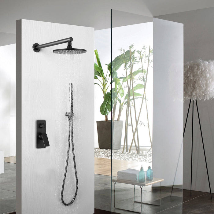 Monomando de Ducha al Muro con 2 salidas y accesorios de Ducha Negro Grafito 730533-2GM - Unitex Store