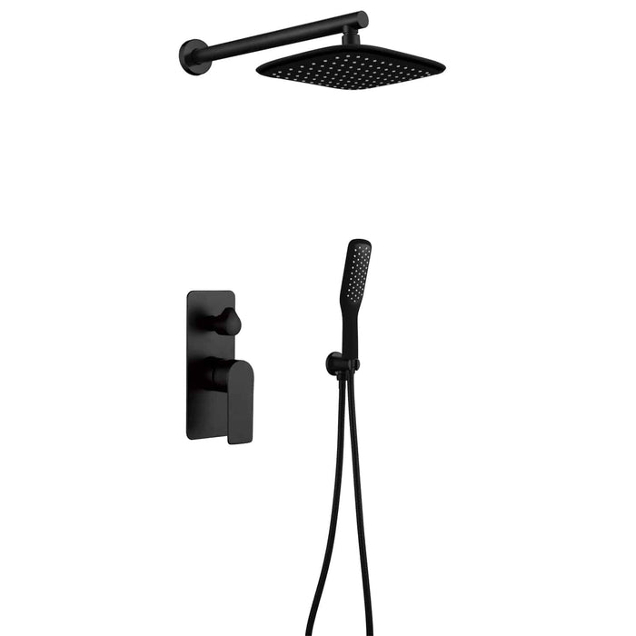 Monomando de Ducha al Muro con 2 salidas y accesorios de Ducha Negro Mate 730533-B - Unitex Store