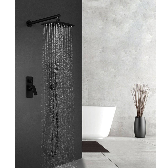 Monomando de Ducha al Muro con 2 salidas y accesorios de Ducha Negro Mate 730533-B - Unitex Store