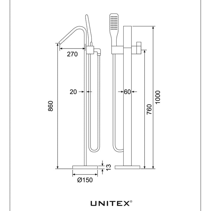 Monomando Baño Ducha de Pedestal 91002B - Unitex Store