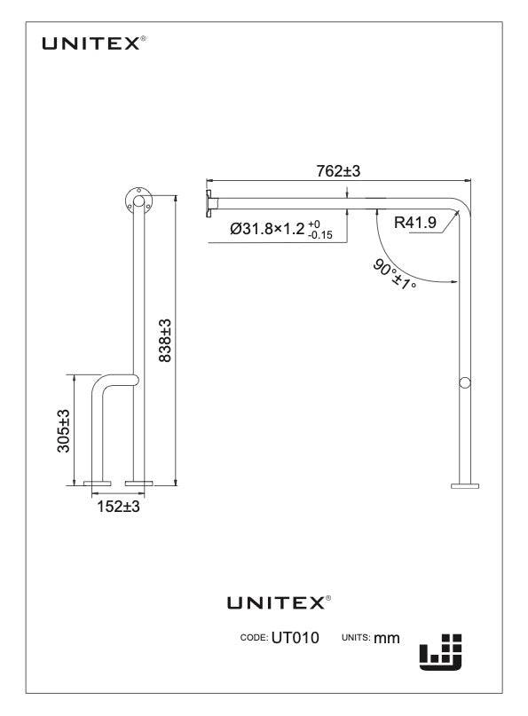Barra piso-pared de 3 puntos UT.010 - Unitex Store